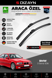 S-Dizayn BMW 3 Serisi E36 Ön Cam Silecek Seti 1990-2000 Premium Araca Özel 53-50 Cm A+ Kalite