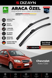 S-Dizayn Chevrolet Aveo T250 Ön Cam Silecek Seti 2006-2011 Premium Araca Özel 55-40 Cm A+ Kalite