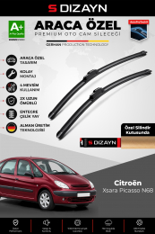 S-Dizayn Citroen Xsara Picasso N68 Ön Cam Silecek Seti 1999-2005 Premium Araca Özel 65-65 Cm A+ Kalite