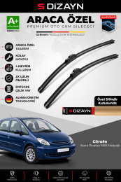 S-Dizayn Citroen Xsara Picasso N68 Makyajlı Ön Cam Silecek Seti 2005-2010 Premium Araca Özel 60-45 Cm A+ Kalite