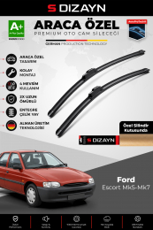 S-Dizayn Ford Escort Mk5 Ön Cam Silecek Seti 1990-2000 Premium Araca Özel 50-50 Cm A+ Kalite