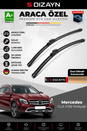 S-Dizayn Mercedes GLA X156 Makyajlı Ön Cam Silecek Seti 2015-2020 Premium Araca Özel 60-48 Cm A+ Kalite