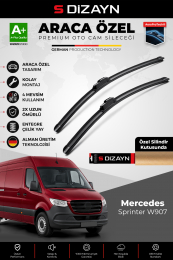 S-Dizayn Mercedes Sprinter W907 Ön Cam Silecek Seti 2018 Üzeri Premium Araca Özel 65-60 Cm A+ Kalite