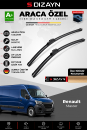 S-Dizayn Renault Master Ön Cam Silecek Seti 2010-2024 Premium Araca Özel 65-65 Cm A+ Kalite