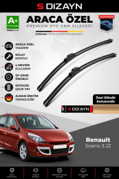 S-Dizayn Renault Scenic - Grand Scenic JZ Ön Cam Silecek Seti 2009-2016 Premium Araca Özel 75-65 Cm A+ Kalite