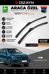 S-Dizayn VW Touareg 3 CR Ön Cam Silecek Seti 2018 Üzeri Premium Araca Özel 65-55 Cm A+ Kalite