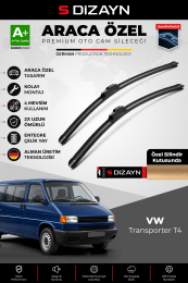 S-Dizayn VW Transporter T4 70X Ön Cam Silecek Seti 1990-2003 Premium Araca Özel 53-53 Cm A+ Kalite