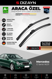 S-Dizayn Mercedes E Serisi W211 Ön Cam Silecek Seti 2002-2009 Premium Araca Özel 65-65 Cm A+ Kalite