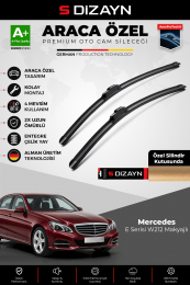 S-Dizayn Mercedes E Serisi W212 Makyajlı Ön Cam Silecek Seti 2013-2016 Premium Araca Özel 60-60 Cm A+ Kalite