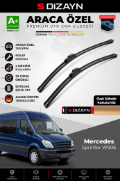 S-Dizayn Mercedes Sprinter W906 Ön Cam Silecek Seti 2006-2018 Premium Araca Özel 65-60 Cm A+ Kalite
