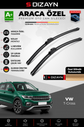 S-Dizayn VW T-Cross C11 Ön Cam Silecek Seti 2019 Üzeri Premium Araca Özel 65-45 Cm A+ Kalite