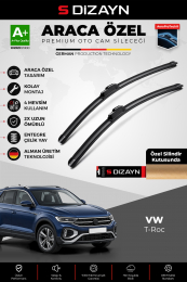 S-Dizayn VW T-Roc A11 Ön Cam Silecek Seti 2017-2025 Premium Araca Özel 65-50 Cm A+ Kalite