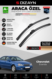 S-Dizayn Chevrolet Evanda Ön Cam Silecek Seti 2003-2006 Premium Araca Özel 55-50 Cm A+ Kalite