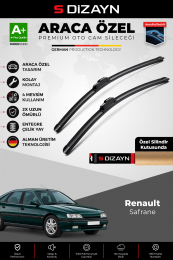 S-Dizayn Renault Safrane Ön Cam Silecek Seti 1992-2000 Premium Araca Özel 60-60 Cm A+ Kalite