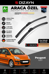 S-Dizayn Peugeot 1007 Ön Cam Silecek Seti 2005-2009 Premium Araca Özel 60-45 Cm A+ Kalite