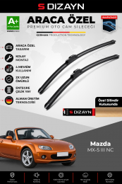 S-Dizayn Mazda MX-5 Ön Cam Silecek Seti 2005-2015 Premium Araca Özel 45-45 Cm A+ Kalite
