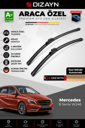 S-Dizayn Mercedes B Serisi W246 Ön Cam Silecek Seti 2011-2018 Premium Araca Özel 65-48 Cm A+ Kalite