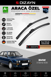 S-Dizayn BMW 3 Serisi E30 Ön Cam Silecek Seti 1982-1994 Premium Araca Özel 50-50 Cm A+ Kalite
