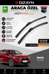 S-Dizayn BMW X2 F39 Ön Cam Silecek Seti 2018-2023 Premium Araca Özel 60-50 Cm A+ Kalite