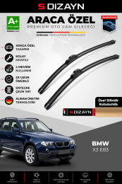 S-Dizayn BMW X3 E83 Ön Cam Silecek Seti 2003-2010 Premium Araca Özel 55-50 Cm A+ Kalite