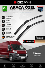 S-Dizayn Citroen Jumper Ön Cam Silecek Seti 2006 Üzeri Premium Araca Özel 65-55 Cm A+ Kalite