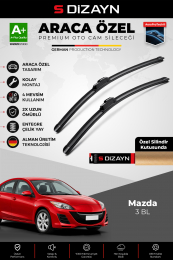 S-Dizayn Mazda 3 BL Ön Cam Silecek Seti 2009-2013 Premium Araca Özel 60-48 Cm A+ Kalite