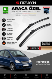 S-Dizayn Mercedes A Serisi W168 Ön Cam Silecek Seti 1997-2004 Premium Araca Özel 65-60 Cm A+ Kalite