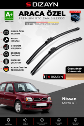 S-Dizayn Nissan Micra K11 Ön Cam Silecek Seti 1992-2003 Premium Araca Özel 50-45 Cm A+ Kalite