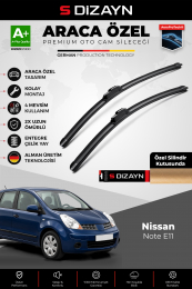 S-Dizayn Nissan Note E11 Ön Cam Silecek Seti 2005-2013 Premium Araca Özel 60-35 Cm A+ Kalite
