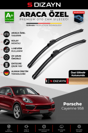 S-Dizayn Porsche Cayenne 958 Ön Cam Silecek Seti 2010-2017 Premium Araca Özel 65-65 Cm A+ Kalite