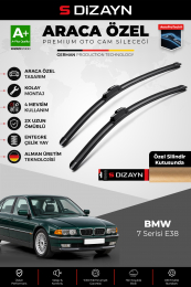 S-Dizayn BMW 7 Serisi E38 Ön Cam Silecek Seti 1994-2001 Premium Araca Özel 60-60 Cm A+ Kalite