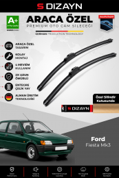 S-Dizayn Ford Fiesta Mk3 Ön Cam Silecek Seti 1989-1997 Premium Araca Özel 48-48 Cm A+ Kalite