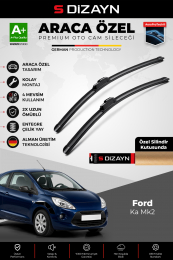 S-Dizayn Ford Ka Mk2 Ön Cam Silecek Seti 2008-2016 Premium Araca Özel 60-35 Cm A+ Kalite