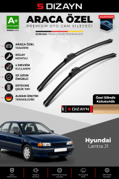 S-Dizayn Hyundai Lantra J1 Ön Cam Silecek Seti 1990-2000 Premium Araca Özel 50-45 Cm A+ Kalite