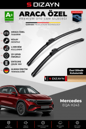 S-Dizayn Mercedes EQA H243 Ön Cam Silecek Seti 2021 Üzeri Premium Araca Özel 65-48 Cm A+ Kalite
