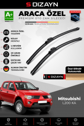 S-Dizayn Mitsubishi L200 KA Ön Cam Silecek Seti 2006-2009 Premium Araca Özel 53-48 Cm A+ Kalite