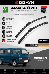 S-Dizayn Mitsubishi L300 Ön Cam Silecek Seti 1987-2013 Premium Araca Özel 45-45 Cm A+ Kalite
