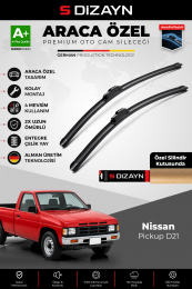 S-Dizayn Nissan Pickup D21 Ön Cam Silecek Seti 1986-1997 Premium Araca Özel 48-48 Cm A+ Kalite