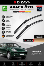 S-Dizayn Porsche Cayenne 955 Ön Cam Silecek Seti 2002-2010 Premium Araca Özel 65-65 Cm A+ Kalite