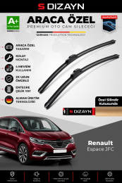 S-Dizayn Renault Espace JFC Ön Cam Silecek Seti 2015-2023 Premium Araca Özel 75-70 Cm A+ Kalite