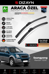 S-Dizayn Ssangyong Rexton Y200 Ön Cam Silecek Seti 2001-2012 Premium Araca Özel 50-50 Cm A+ Kalite