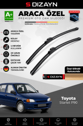 S-Dizayn Toyota Starlet P90 Ön Cam Silecek Seti 1996-1999 Premium Araca Özel 50-45 Cm A+ Kalite