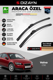 S-Dizayn Volvo C30 Ön Cam Silecek Seti 2006-2013 Premium Araca Özel 65-50 Cm A+ Kalite