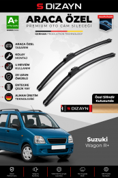 S-Dizayn Suzuki Wagon R+ Ön Cam Silecek Seti 1997-2007 Premium Araca Özel 50-45 Cm A+ Kalite
