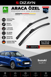 S-Dizayn Suzuki Swift V, AZ Ön Cam Silecek Seti 2017-2023 Premium Araca Özel 50-48 Cm A+ Kalite