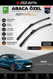 S-Dizayn Ford Mustang VI, S550 Cabrio Ön Cam Silecek Seti 2014-2023 Premium Araca Özel 55-50 Cm A+ Kalite