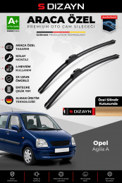 S-Dizayn Opel Agila Ön Cam Silecek Seti 2000-2007 Premium Araca Özel 50-45 Cm A+ Kalite