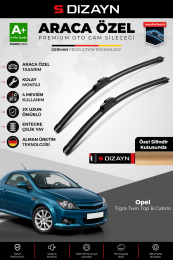 S-Dizayn Opel Tigra Twin Top B Cabrio Ön Cam Silecek Seti 2004-2009 Premium Araca Özel 50-45 Cm A+ Kalite