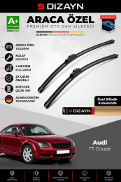 S-Dizayn Audi TT Ön Cam Silecek Seti 2003-2006 Premium Araca Özel 53-50 Cm A+ Kalite