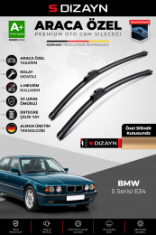 S-Dizayn BMW 5 Serisi Ön Cam Silecek Seti 1988-1996 Premium Araca Özel 60-60 Cm A+ Kalite